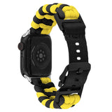 Apple Watch (38/40/SE/41/42mm) EIDERWOOD Flätat Nylon Armband - Gul / Svart