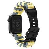 Apple Watch (42/44/SE/45/46/49mm) EIDERWOOD Flätat Nylon Armband - Gul / Grå
