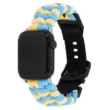 Apple Watch (42/44/SE/45/46/49mm) EIDERWOOD Flätat Nylon Armband - Blå / Gul