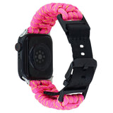 Apple Watch (42/44/SE/45/46/49mm) EIDERWOOD Flätat Nylon Armband - Gul / Rosa
