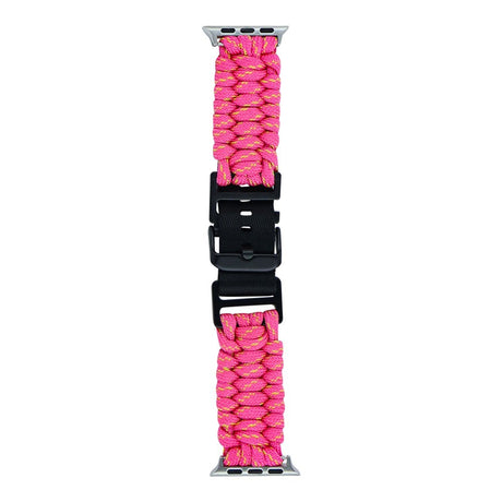 Apple Watch (42/44/SE/45/46/49mm) EIDERWOOD Flätat Nylon Armband - Gul / Rosa