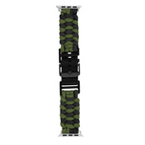 Apple Watch (42/44/SE/45/46/49mm) EIDERWOOD Flätat Nylon Armband - Grön / Svart