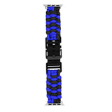 Apple Watch (42/44/SE/45/46/49mm) EIDERWOOD Flätat Nylon Armband - Blå / Svart