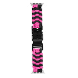 Apple Watch (42/44/SE/45/46/49mm) EIDERWOOD Flätat Nylon Armband - Svart / Rosa