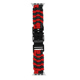 Apple Watch (42/44/SE/45/46/49mm) EIDERWOOD Flätat Nylon Armband - Röd / Svart