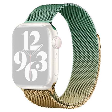 Apple Watch (38/40/SE/41/42mm) Gradient Magnetic Stainless Steel Strap - Guld / Grön