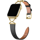 Apple Watch (38/40/SE/41/42mm) Neutralt Konstläderrem - Svart