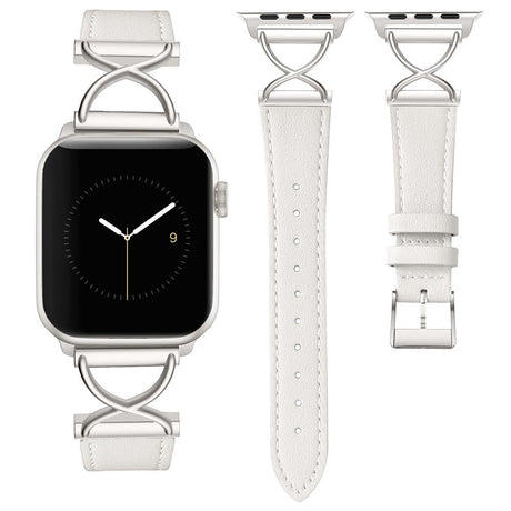 Apple Watch (38/40/SE/41/42mm) Neutralt Konstläderrem - Vit