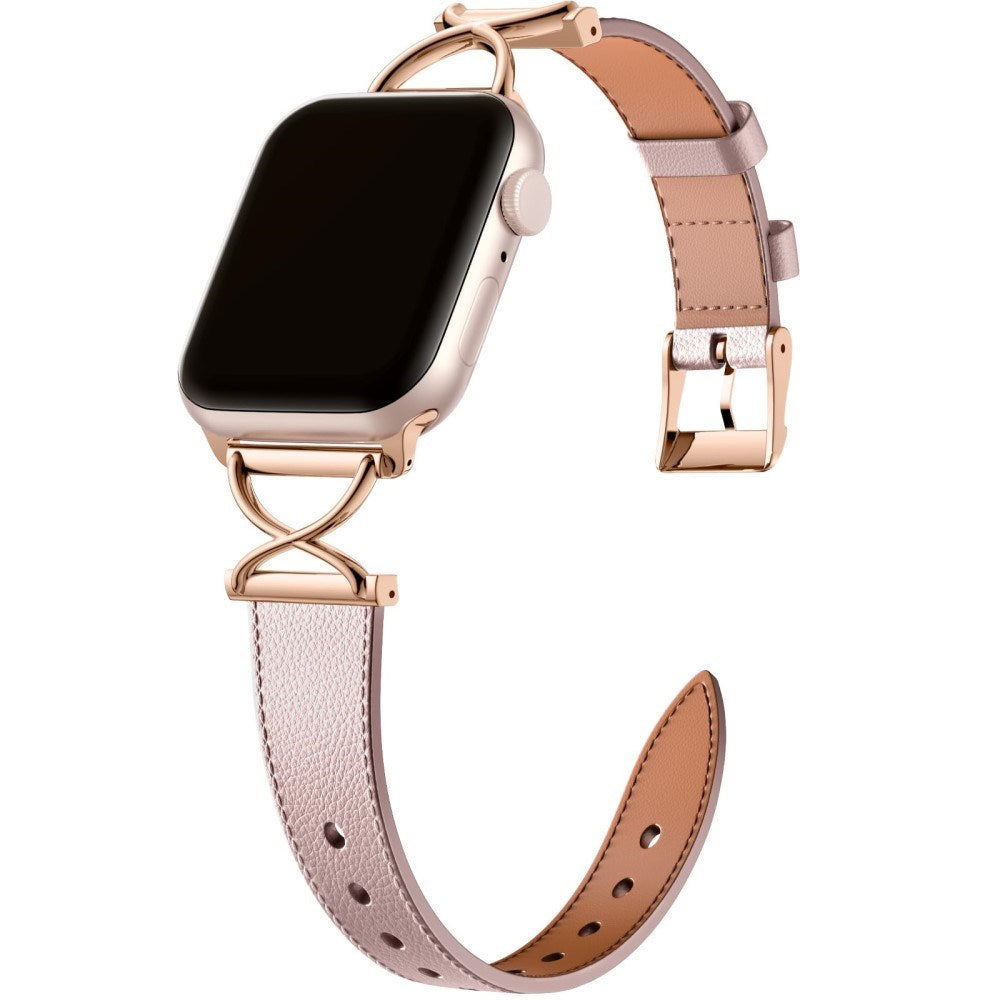 Apple Watch (38/40/SE/41/42mm) Neutralt Konstläderrem - Rosa