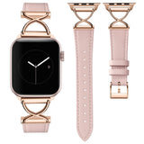 Apple Watch (38/40/SE/41/42mm) Neutralt Konstläderrem - Rosa