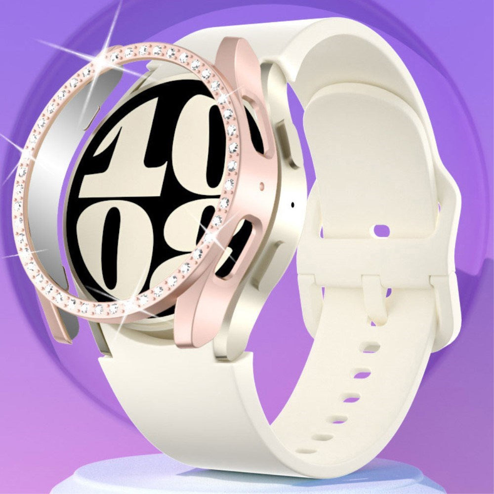 Samsung Galaxy Watch 7 (44mm) Skal Hårdplast - Rose Gold & Strassstenen