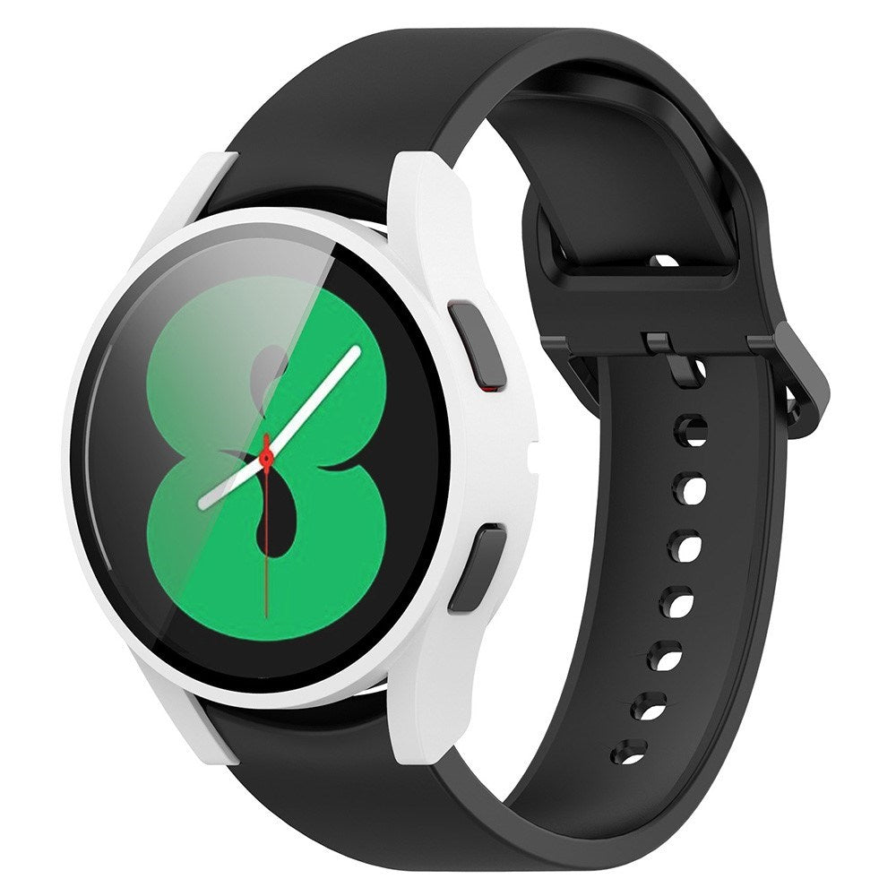 Samsung Galaxy Watch 4 (40mm) / FE (40mm) Skal i Hårdplast med Inbyggt Skärmskydd - Vit