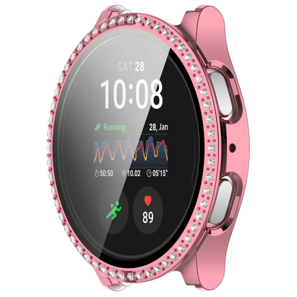 Samsung Galaxy Watch 7 (40mm) Skal Hårdplast med Inbyggt Skärmskydd - Rosa & Strassstenen