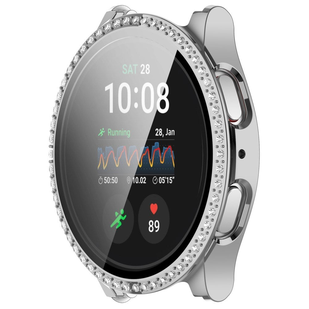 Samsung Galaxy Watch 7 (40mm) Skal Hårdplast med Inbyggt Skärmskydd - Silver & Strassstenen