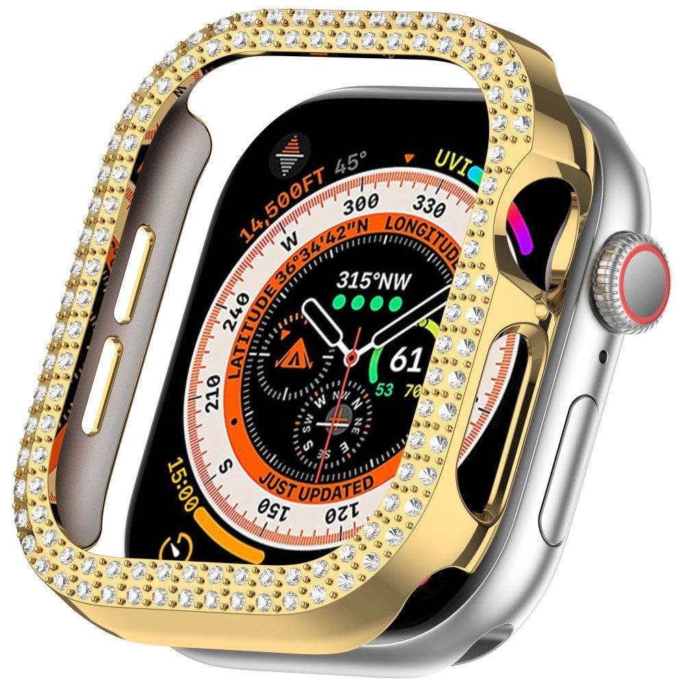 Apple Watch 10 (42mm) Hård Plastik Fodral - Guld / Strass