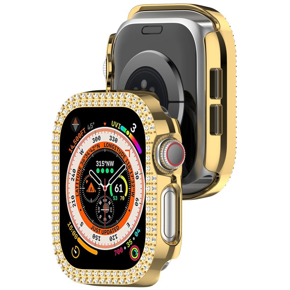 Apple Watch 10 (42mm) Hård Plastik Fodral - Guld / Strass