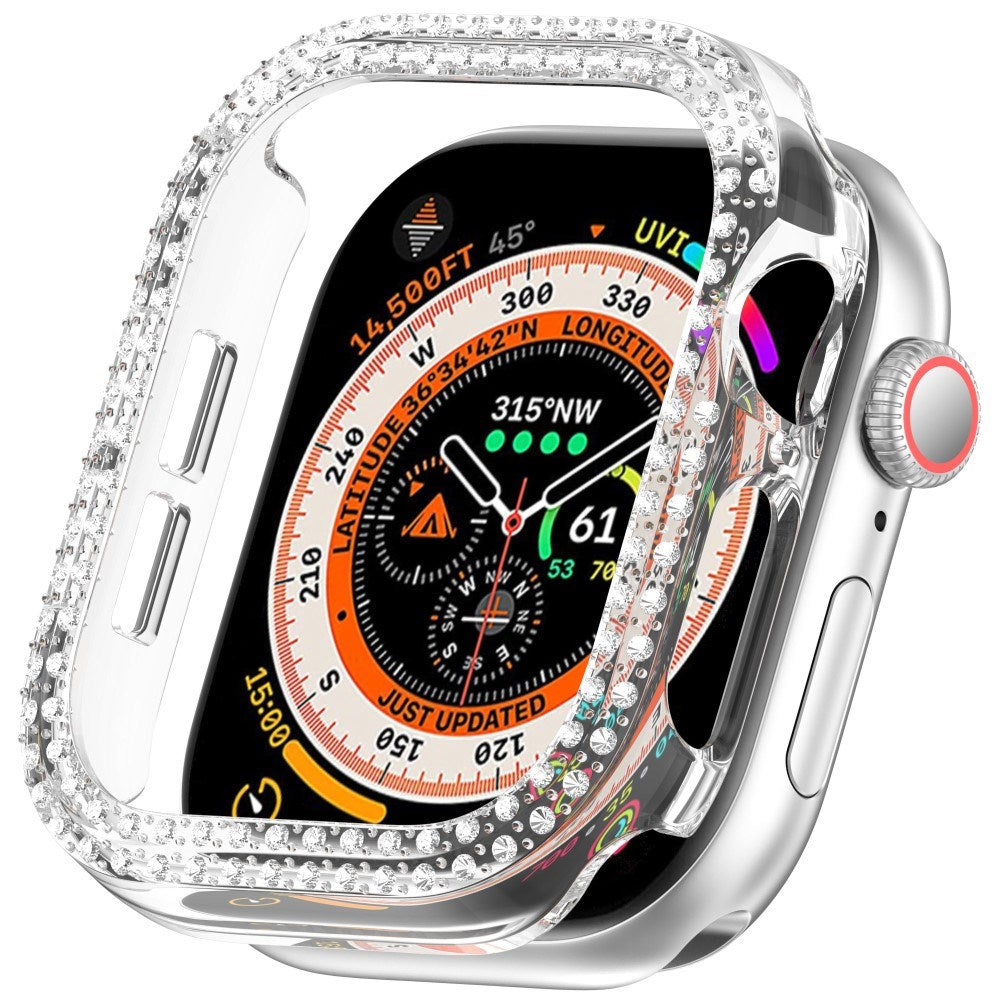 Apple Watch 10 (42mm) Hård Plastik Fodral - Genomskinlig / Strass