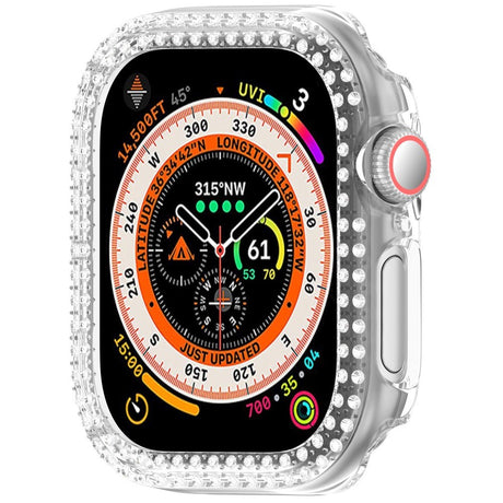 Apple Watch 10 (42mm) Hård Plastik Fodral - Genomskinlig / Strass