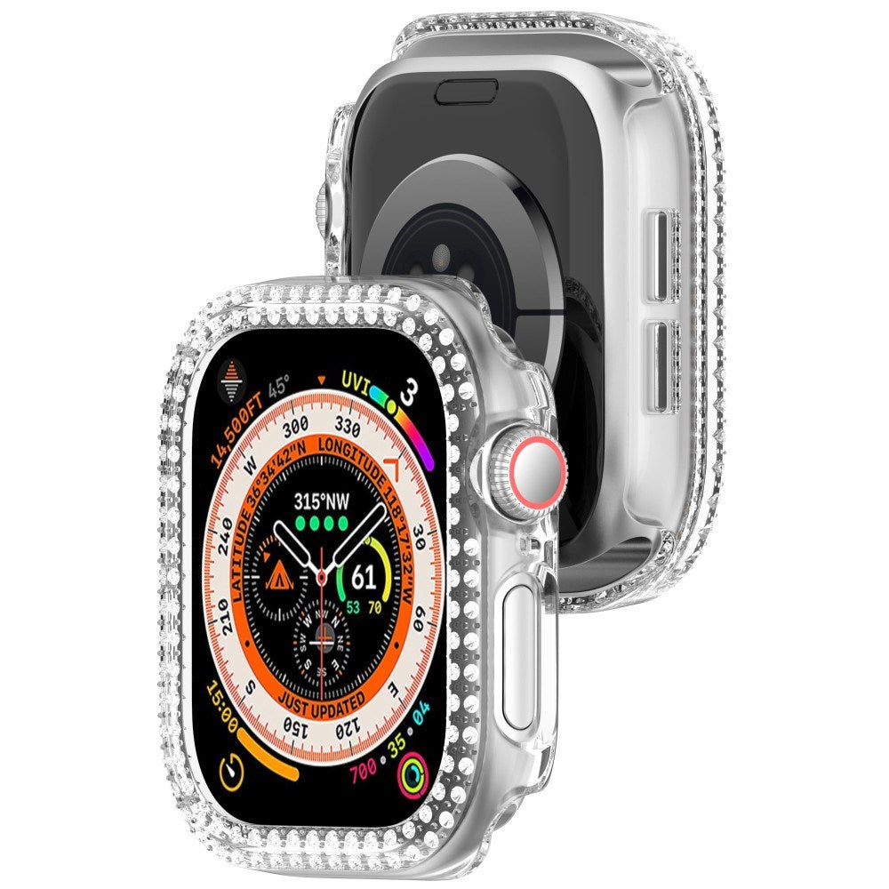 Apple Watch 10 (42mm) Hård Plastik Fodral - Genomskinlig / Strass