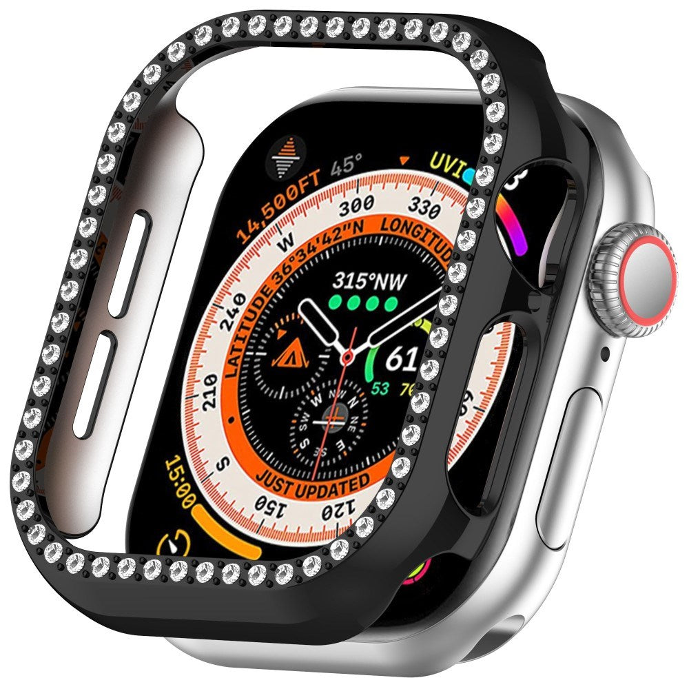 Apple Watch 10 (42mm) Hård Plast Fodral - Svart / Strass