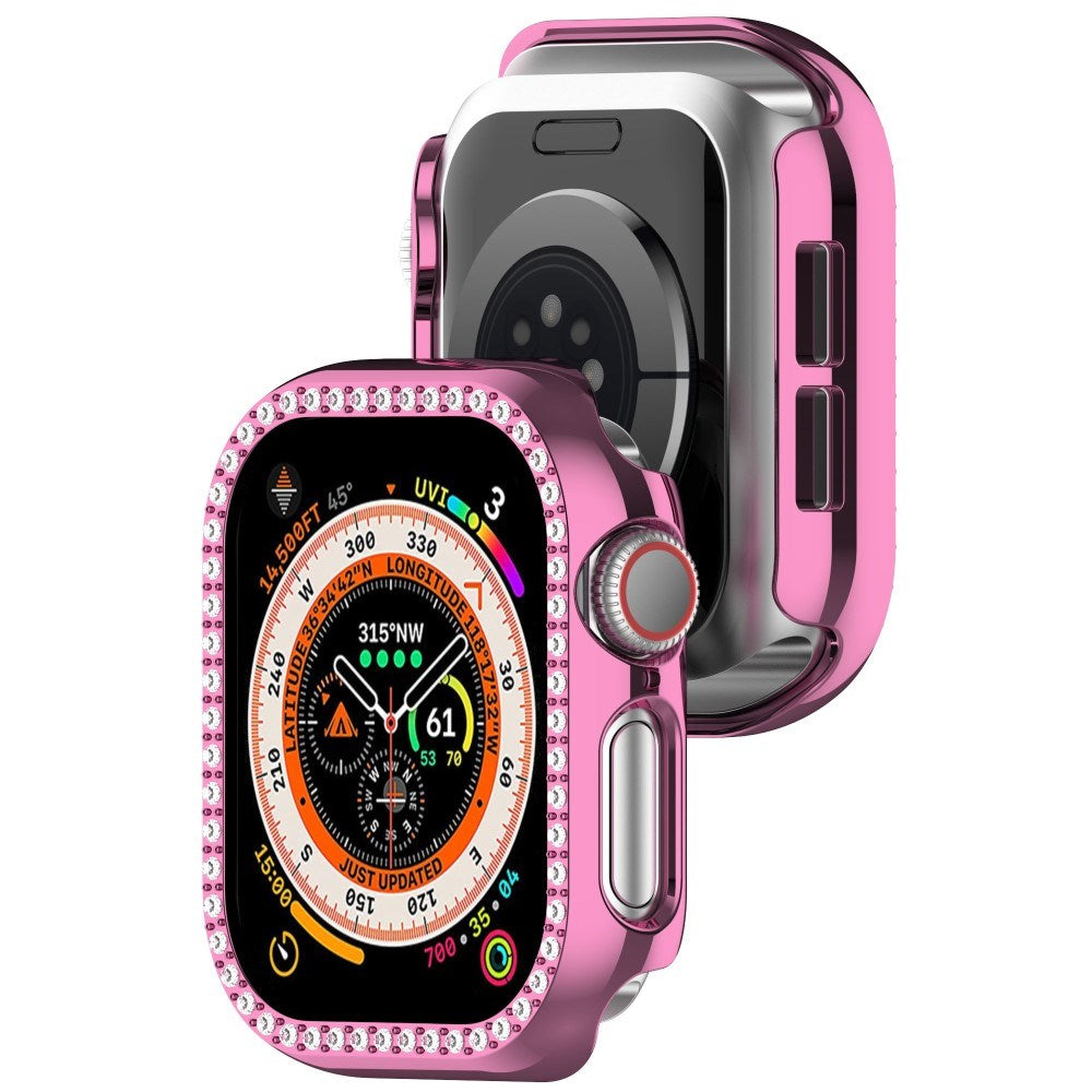 Apple Watch 10 (42mm) Hård Plast Fodral - Pink / Strass