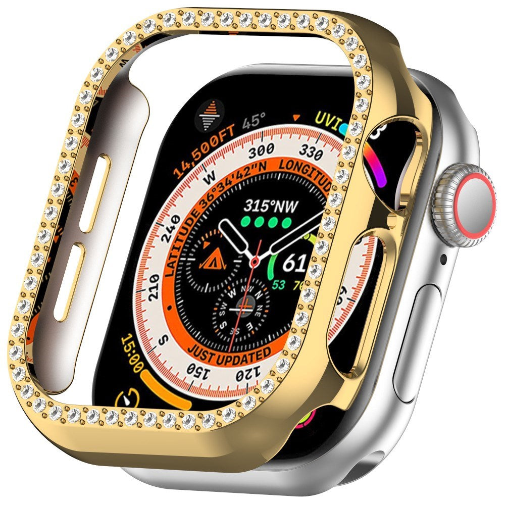 Apple Watch 10 (42mm) Hård Plast Fodral - Guld / Strass