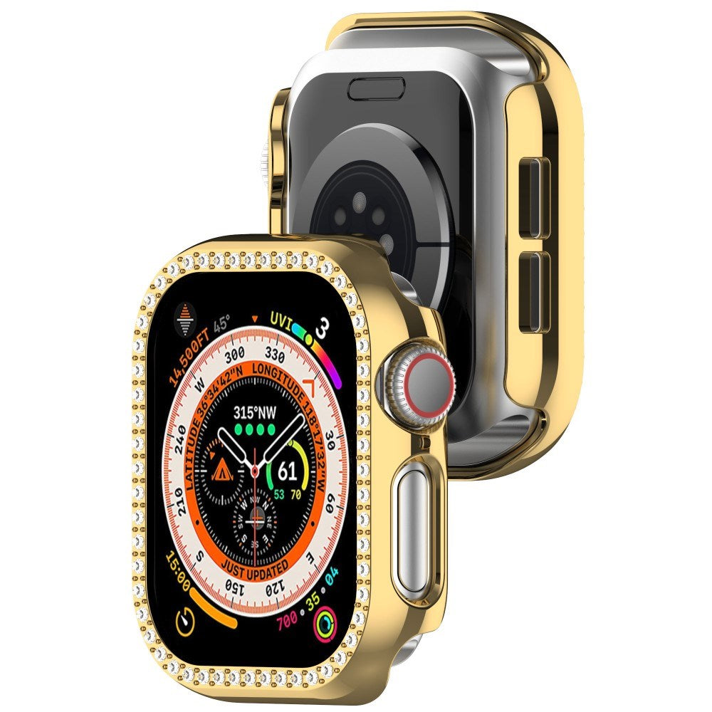 Apple Watch 10 (42mm) Hård Plast Fodral - Guld / Strass