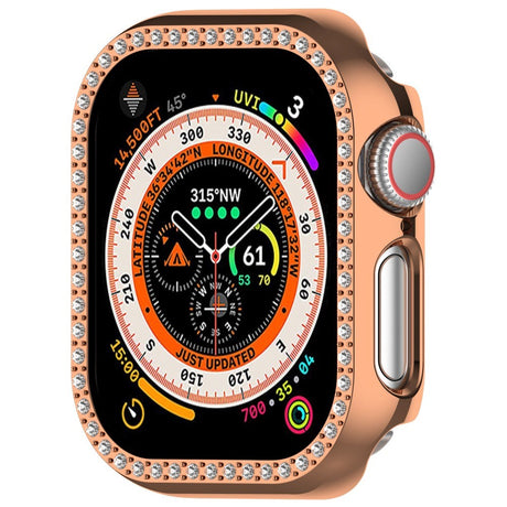 Apple Watch 10 (42mm) Hård Plast Fodral - Rose Gold / Strass