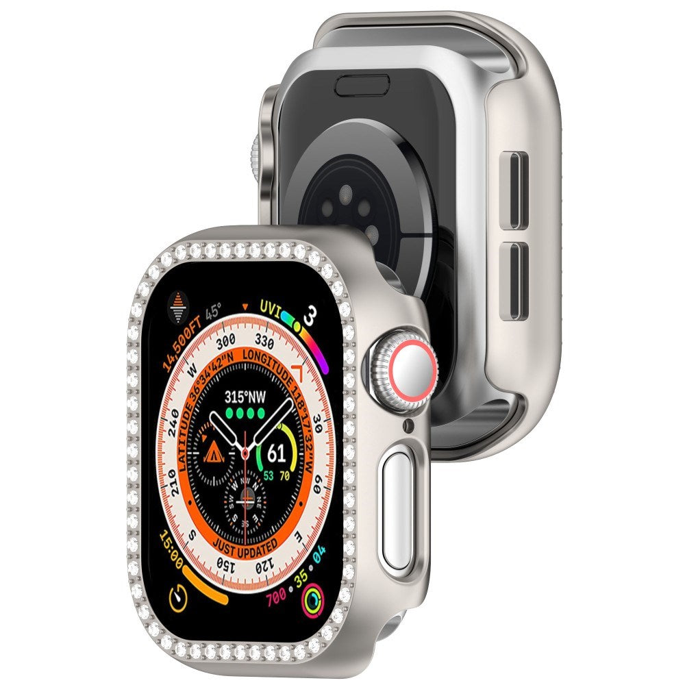 Apple Watch 10 (42mm) Hård Plast Fodral - Grå / Strass