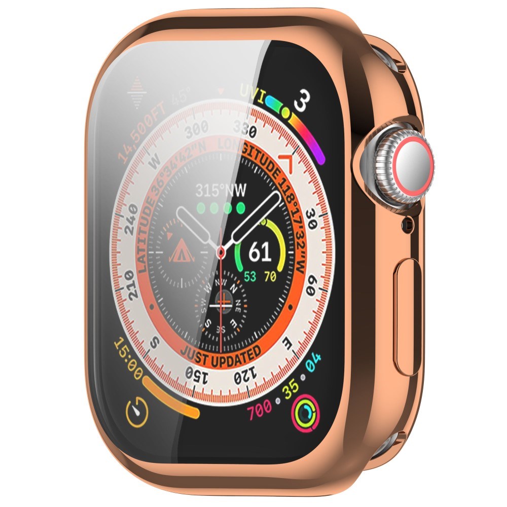 Apple Watch 10 (42mm) Flexibelt Plast Fodral med Skärmskydd - Rose Gold