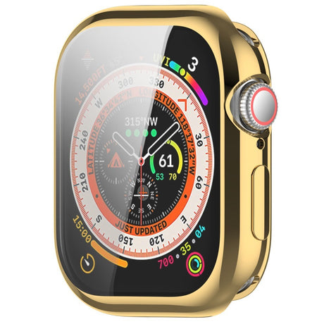 Apple Watch 10 (46 mm) Flexibelt Plast Fodral med Skärmskydd - Guld