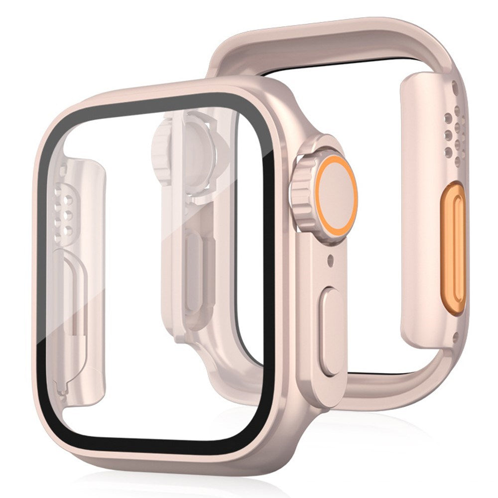 Apple Watch 11 / 10 (46mm) Hårt Plast Skal m. Inbyggt Skärmskyddsglas - Rose Gold