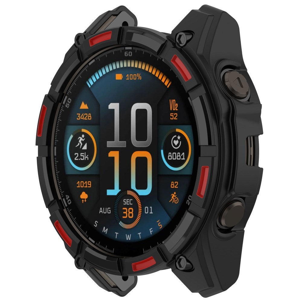 Garmin Tactix 8 Solar (51mm) Bumper Plast Skal - Svart / Röd