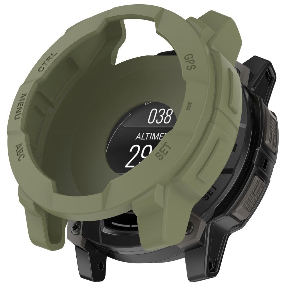 Garmin Instinct 3 AMOLED / Solar (50mm) Bumper Silikon Skal - Army Grön