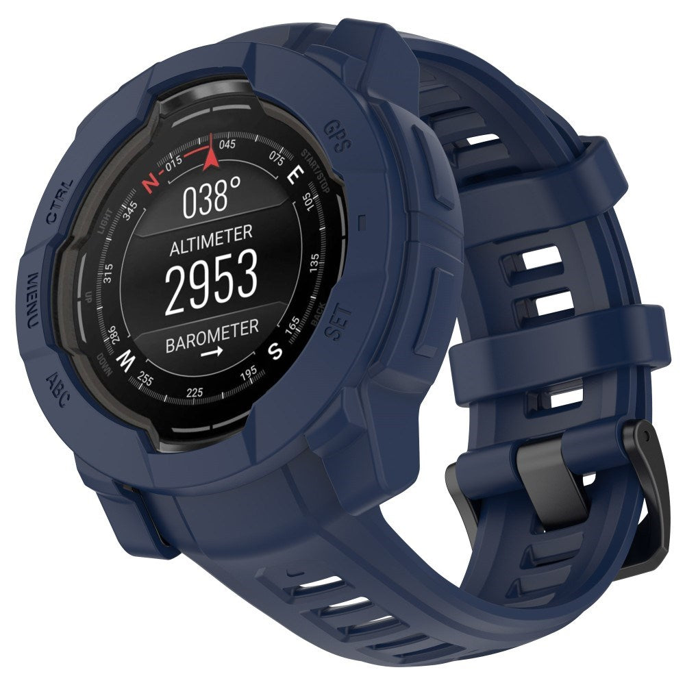Garmin Instinct 3 AMOLED / Solar (50mm) Bumper Silikon Skal - Blå