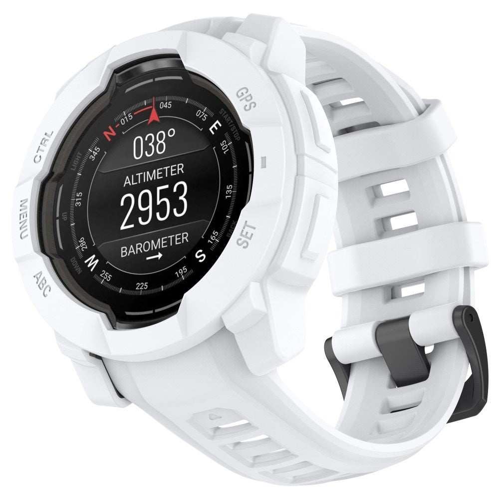 Garmin Instinct 3 AMOLED / Solar (50mm) Bumper Silikon Skal - Vit
