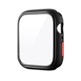 Apple Watch SE / 6 / 5 / 4 (44mm) Flexibelt Plast Skal m. Härdat Skärmskyddsglas - Svart