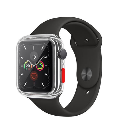 Apple Watch SE / 6 / 5 / 4 (44mm) Flexibelt Plast Skal m. Härdat Skärmskyddsglas - Genomskinlig