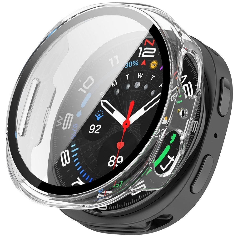 Samsung Galaxy Watch 8 (40mm) Hårt Plast Fodral med Skärmskydd - Genomskinlig