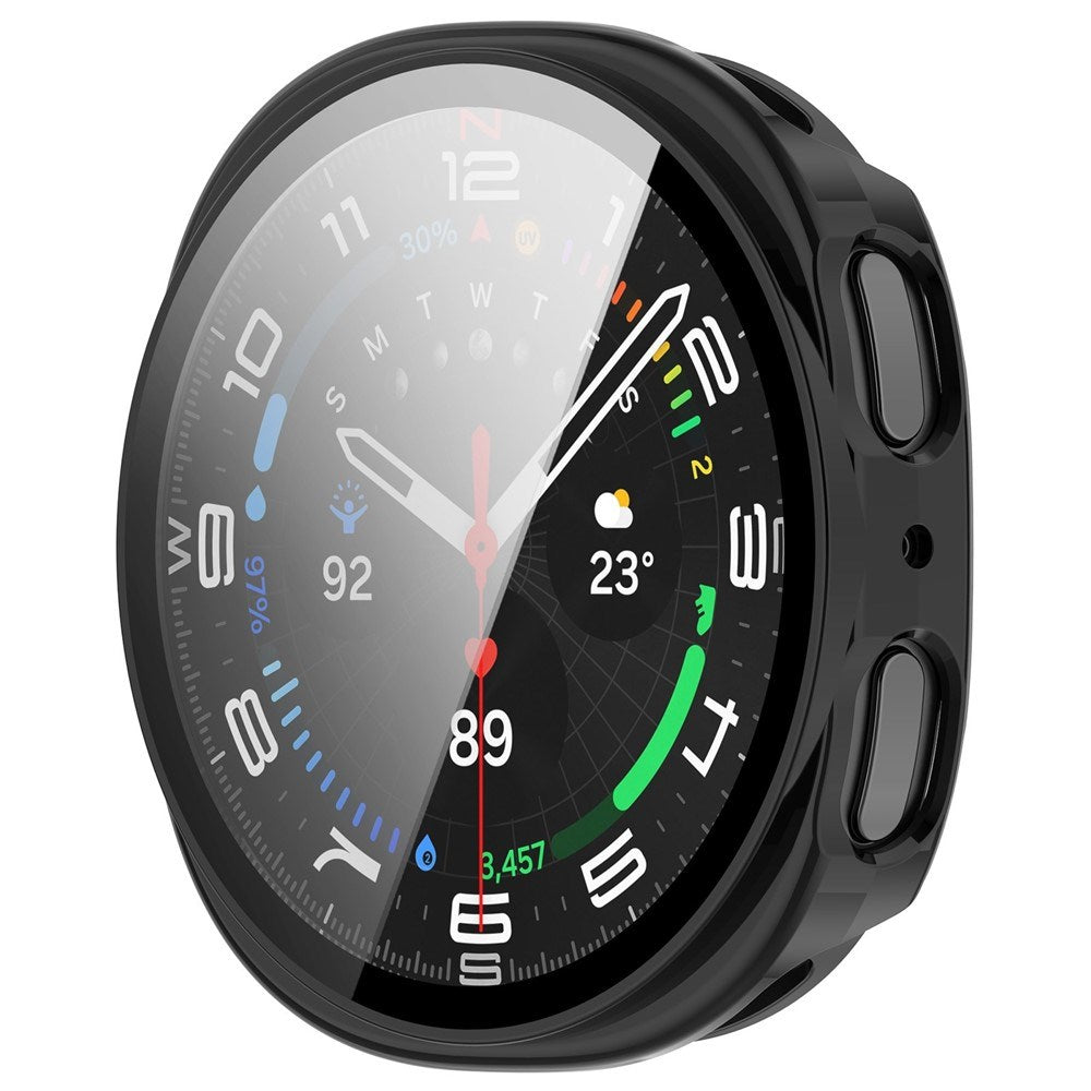 Samsung Galaxy Watch 8 (40mm) Hårt Plast Fodral med Skärmskydd - Svart