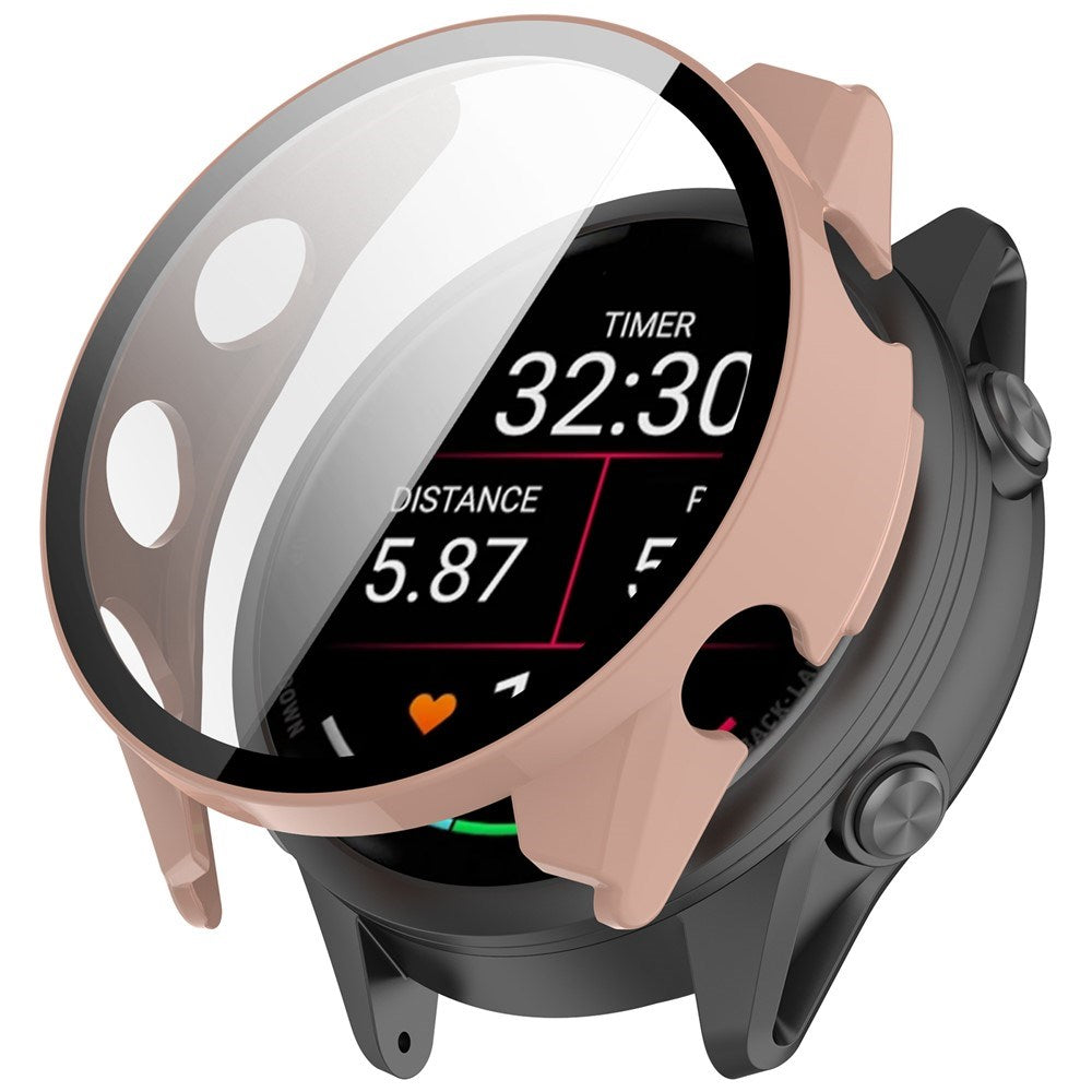 Garmin Forerunner 970 Fodral med Härdat Glas Skärmskydd - Rosa