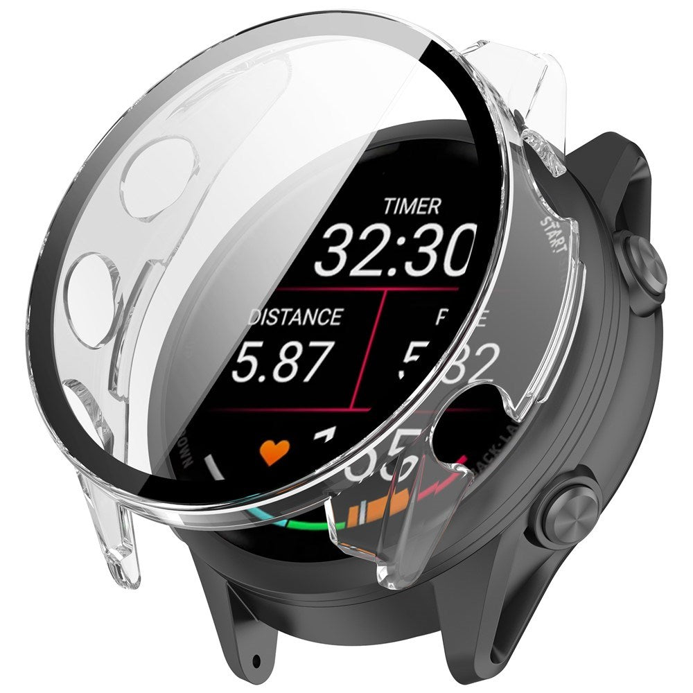 Garmin Forerunner 570 (42mm) Fodral med Härdat Glas Skärmskydd - Genomskinlig