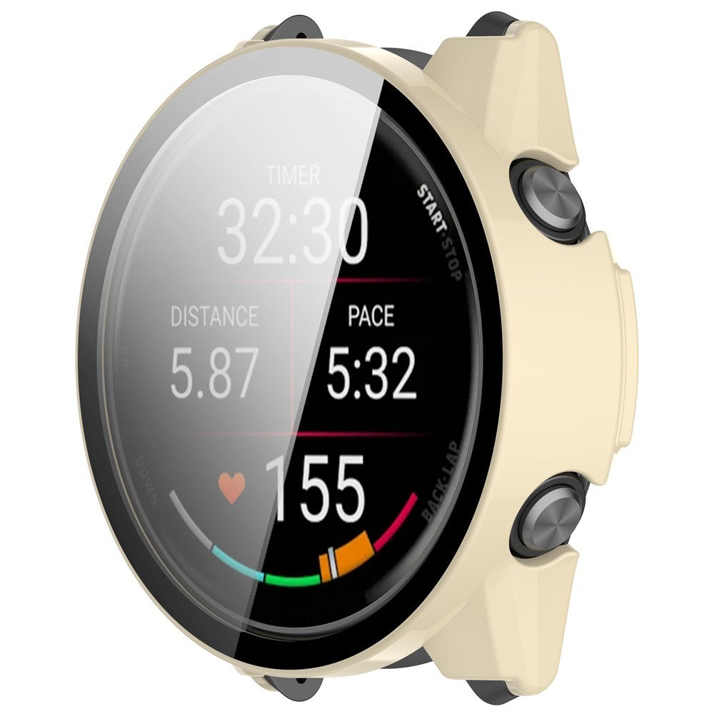 Garmin Forerunner 570 (42mm) Fodral med Härdat Glas Skärmskydd - Vit