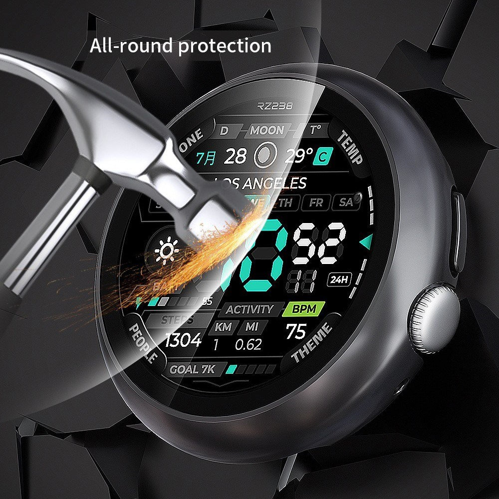 Google Pixel Watch 4 (45 mm) Hårt Plast Skal med Inbyggt Skärmskydd – Genomskinlig