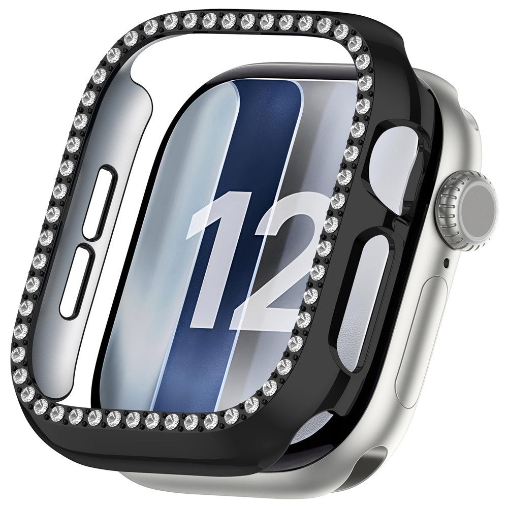 Apple Watch Series 12 (42mm) Hårt Plast Skal - Svart / Strass