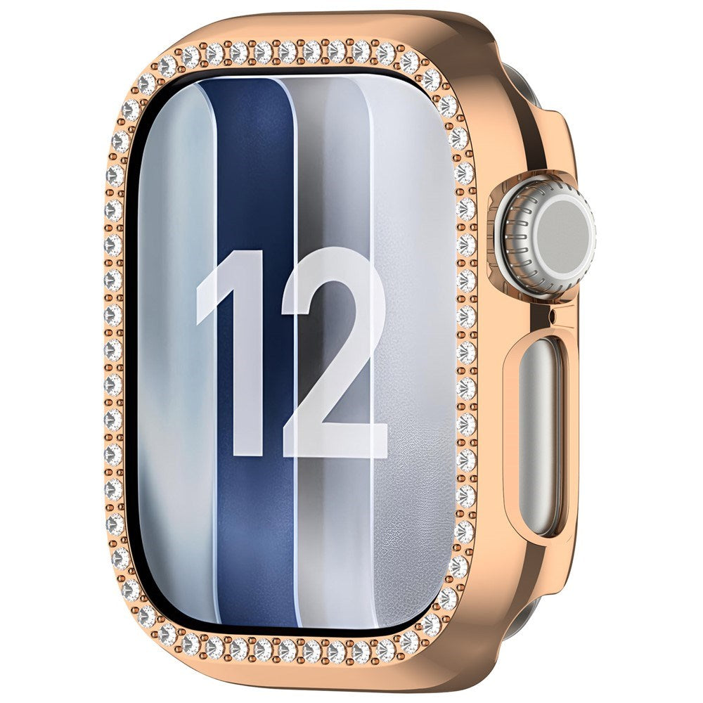 Apple Watch Series 12 (42mm) Hårt Plast Skal - Rose Gold / Strass