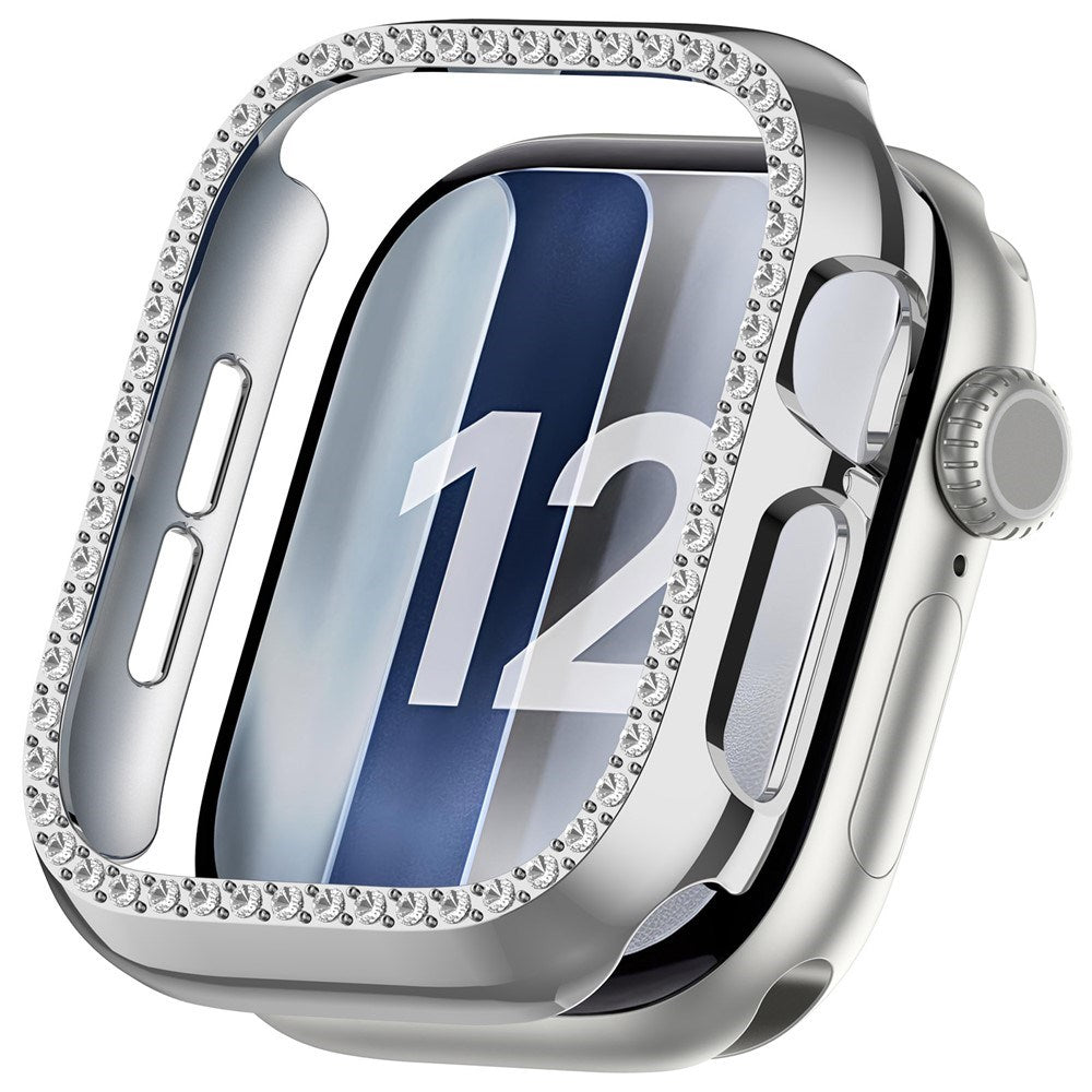 Apple Watch Series 12 (46mm) Hårt Plast Skal - Silver / Strass