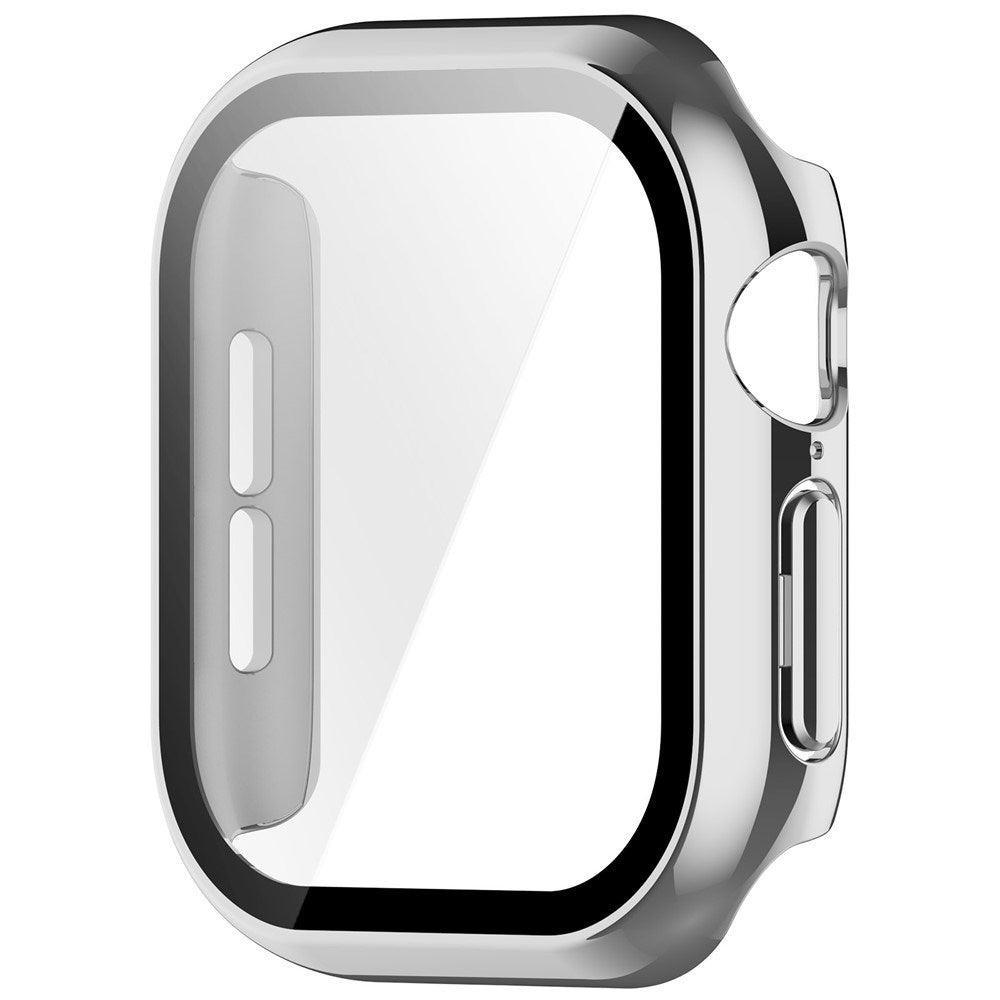 Apple Watch Series 12 (42mm) Hårt Plast Skal m. Inbyggt Skärmskyddsglas - Silver