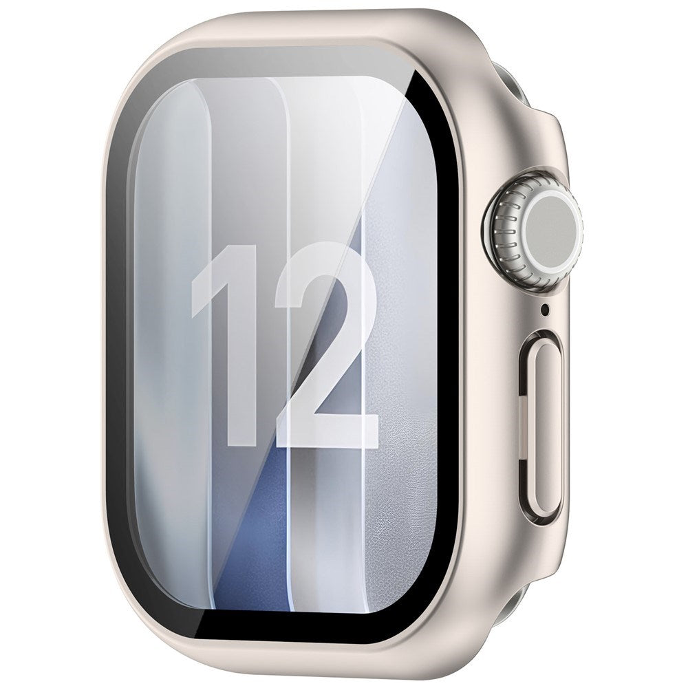 Apple Watch Series 12 (42mm) Hårt Plast Skal m. Inbyggt Skärmskyddsglas - Rose Gold