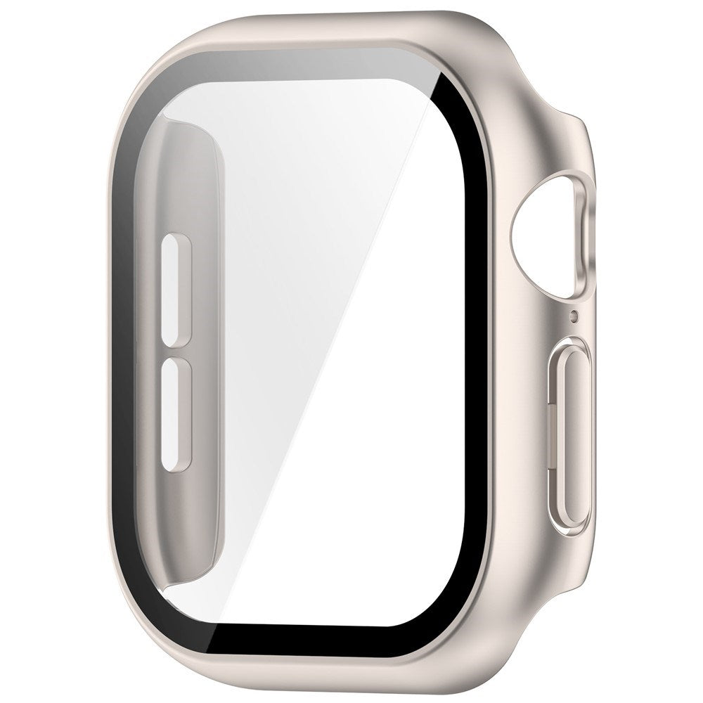 Apple Watch Series 12 (42mm) Hårt Plast Skal m. Inbyggt Skärmskyddsglas - Rose Gold